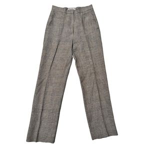 MAXMARA Glen Plaid Linen Trousers